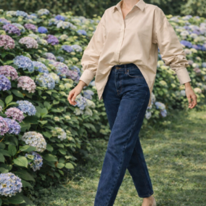 CAMISA CLASICA ALGODON BEIGE