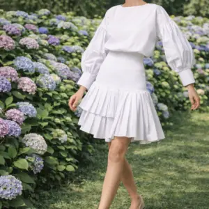 VESTIDO BLANCO CORTO ALGODON